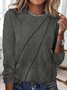 Women's Long Sleeve Tee T-shirt Spring/Fall Plain Crew Neck Daily Going Out Casual Top