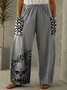 Women's Trousers Straight Pants Daily Going Out Casual Cotton And Linen Halloween Spring/Fall Pants
