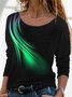 Women's Long Sleeve Tee T-shirt Spring/Fall Abstract Jersey Crew Neck Daily Going Out Casual Top