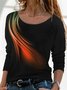 Women's Long Sleeve Tee T-shirt Spring/Fall Abstract Jersey Crew Neck Daily Going Out Casual Top