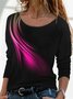Women's Long Sleeve Tee T-shirt Spring/Fall Abstract Jersey Crew Neck Daily Going Out Casual Top