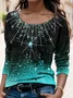 Women's Long Sleeve Tee T-shirt Spring/Fall Ombre Jersey Crew Neck Daily Going Out Casual Top