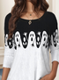 Women's Long Sleeve Tee T-shirt Spring/Fall Halloween Jersey Crew Neck Daily Going Out Casual Top
