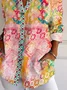 Women Ethnic Long Sleeve Shirt Spring/Fall Shirt Collar Daily Casual Top