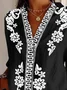 Women Ethnic Long Sleeve Shirt Spring/Fall Shirt Collar Daily Vintage Top