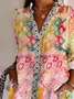 Women Ethnic Long Sleeve Shirt Spring/Fall Shirt Collar Daily Casual Top