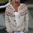 Women's Casual Winter Plants Knitted Cardigan
