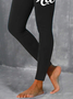 Women's Text Letters Casual All Season Long Leggings