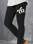 Women's Text Letters Casual All Season Long Leggings