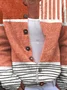 Women's Casual Spring/Fall Striped Buttoned Cardigan