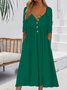 Women's Long Sleeve Spring/Fall Plain Jersey Dress Crew Neck Daily Going Out Casual Midi H-Line