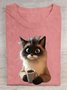 Women's Animal Short Sleeve Tee T-shirt Crew Neck Casual Summer Top