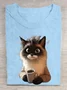 Women's Animal Short Sleeve Tee T-shirt Crew Neck Casual Summer Top
