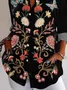 Women Ethnic Long Sleeve Shirt Spring/Fall Shirt Collar Daily Vintage Top