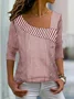 Women's Striped Long Sleeve Blouse_ Spring/Fall Daily Casual Top