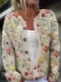 Women's Casual Spring/Fall Floral Printed Buttoned Cardigan