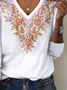 Women's Long Sleeve Tee T-shirt Spring/Fall Floral Jersey V Neck Daily Going Out Casual Top