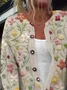 Women's Casual Spring/Fall Floral Printed Buttoned Cardigan