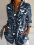 Women's Stripes Floral Long Sleeve Shirt Spring/Fall Shirt Collar Daily Casual Top