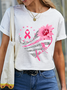 Women Text Letters Short Sleeve Tee T-shirt Crew Neck Casual Summer Top