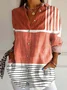 Women's Stripes Floral Long Sleeve Shirt Spring/Fall Shirt Collar Daily Casual Top