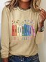 Women Floral Long Sleeve Tee T-shirt Crew Neck Casual Spring/Fall Top