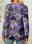 Women's Long Sleeve Blouse Spring/Fall Floral Crew Neck Daily Going Out Casual Top