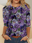 Women's Long Sleeve Blouse Spring/Fall Floral Crew Neck Daily Going Out Casual Top