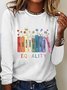 Women Floral Long Sleeve Tee T-shirt Crew Neck Casual Spring/Fall Top