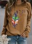 Women's Crew Neck Dragonfly Casual Spring/Fall Long Sleeve Sweatshirt