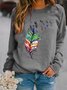 Women's Crew Neck Dragonfly Casual Spring/Fall Long Sleeve Sweatshirt