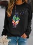 Women's Crew Neck Dragonfly Casual Spring/Fall Long Sleeve Sweatshirt