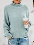 Women's Spring/Fall Plain Casual Long Sleeve Turtleneck Yarn/Wool Yarn Sweater