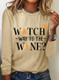 Women's Long Sleeve Tee T-shirt Spring/Fall Text Letters Cotton-Blend Crew Neck Daily Going Out Casual Top