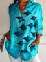 Women's Long Sleeve Shirt Spring/Fall Floral Buttoned Shirt Collar Daily Going Out Vintage Top