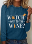 Women's Long Sleeve Tee T-shirt Spring/Fall Text Letters Cotton-Blend Crew Neck Daily Going Out Casual Top