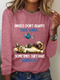 Women's Long Sleeve Tee T-shirt Spring/Fall Cat Cotton-Blend Crew Neck Daily Going Out Casual Top