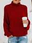 Women's Spring/Fall Plain Casual Long Sleeve Turtleneck Yarn/Wool Yarn Sweater