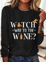 Women's Long Sleeve Tee T-shirt Spring/Fall Text Letters Cotton-Blend Crew Neck Daily Going Out Casual Top