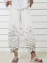 Women Floral Long Elastic Waist Pant Casual Spring/Fall Trousers