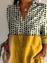 Women's Long Sleeve Shirt Spring/Fall Geometric Shirt Collar Daily Going Out Casual Top