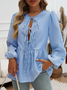 Women's Plaid Long Sleeve Blouse_ Spring/Fall Crew Neck Daily Casual Top