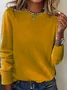 Women's Spring/Fall Plain Casual Long Sleeve Crew Neck Yarn/Wool Yarn Sweater