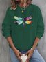 Women's Crew Neck Text Letters Casual Spring/Fall Cotton Long Sleeve Sweatshirt