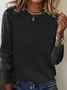 Women's Spring/Fall Plain Casual Long Sleeve Crew Neck Yarn/Wool Yarn Sweater