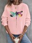 Women's Crew Neck Text Letters Casual Spring/Fall Cotton Long Sleeve Sweatshirt