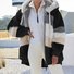 Women's Spring/Fall Outerwear Casual Fluff/Granular Fleece Fabric Color Block Long Sleeve Hoodie Jacket