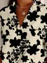 Women Floral Long Sleeve Shirt Spring/Fall Buttoned Shirt Collar Daily Vintage Top