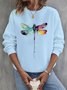Women's Crew Neck Text Letters Casual Spring/Fall Cotton Long Sleeve Sweatshirt