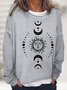 Women's Crew Neck Sun Vintage Spring/Fall Long Sleeve Sweatshirt